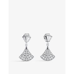 Find BVLGARI Divas' Dream 18ct White-gold And 0.94ct Diamond Earrings 1 Size on Editorialist. Bvlgari takes a step back in time when searching for the inspiration of its Divas' Dream earrings; the elegant fan shape could have been seen hanging from the lobes of an ancient Roman. Take a stroll through the past's Caracalla baths and you’ll see this pair's resemblance in the floor’s curved mosaics. The 18 carat white-gold is set with an array of round brilliant-cut diamonds for a sparkling sign off.| Bvlgari 18ct white-gold and 0.94ct diamond earrings100% 18ct white goldDiamondsPavé stones, polished finishCarat weight: 0.94ctCarat cut: round brilliantCarat clarity: IF-VSCarat colour: D-GMade in ItalyTwo-year manufacturer's warrantyWe regret that for hygiene reasons, earrings cannot be exchang Bulgari Earrings, Bvlgari Divas Dream, Bvlgari Earrings, Dream Earrings, Bulgari Jewelry, Malachite Earrings, Pave Diamond Earrings, Carnelian Earrings, Sign Off