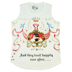 This White muscle tank features a front sublimated print of Cinderella and her Prince and the text that reads " And They Lived Happily Ever After". Made from 95% Polyester 5% Spandex this tank is super soft and tagless for added comfort. This tank is great for any Cinderella fan and is sure to be a favorite. White Printed Tank Top, Unisex White Printed Tops, Unisex Printed White Tops, Printed White Tank Top, White Graphic Print Racerback Top, Sleeveless Cotton Top With Sublimation Print, White Tank T-shirt With Letter Print, White Sleeveless T-shirt With Letter Print, Sleeveless Cotton Top With Character Print