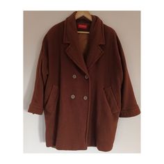 "Vintage womens wool coat ,brown oversized coat with pockets.It has small shoulder pads Strenesse brand.Shoulder to shoulder:20\" Length:34\"Arns:25\"Pit to pit:26\" It is in very good condition!" Brown Wool Coat With Double Button Closure, Brown Double-breasted Outerwear With Pockets, Brown Double-breasted Lapel Outerwear, Oversized Brown Wool Coat For Work, Oversized Brown Wool Coat For Fall, Brown Double-breasted Blazer For Fall, Oversized Pea Coat With Buttons For Fall, Brown Wool Coat With Double-breasted Buttons For Winter, Brown Double-breasted Wool Coat For Winter