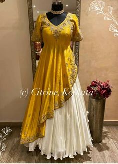 Saree To Dress, Haldi Outfits, Saree Wearing Styles, Long Gown Design, Lehenga Designs Simple, Latest Dress Design, Traditional Indian Dress, Stylish Short Dresses, Long Dress Design