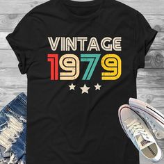 Vintage 1979 Unisex T-Shirt - 40th Birthday Shirt, 1979 Shirt, 40th Birthday For Her, 40th Birthday 30th Birthday For Him, 30th Birthday Shirts, Pilot Shirt, 40th Birthday Shirts, Age Is Just A Number, Dirty 30, Birthday For Him, 30th Birthday Gifts, Valentines Day Shirts