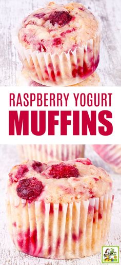 raspberry yogurt muffins with the title easy and healthy recipe