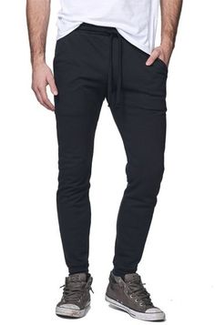 RA 97177 Unisex Organic RPET French Terry Jogger Pant | ALL USA Clothing Stylish Stretch Sweatpants With Pockets, Elevated Casual Stretch Sweatpants With Pockets, Stretch Sweatpants With Pockets For Elevated Casual, Fitted Solid Sweatpants With Pockets, Basic Solid Pants For Fall, Basic Fall Pants, Winter Casual Fitted Joggers, Casual Fitted Sweatpants With Hip Pockets, Basic Bottoms With Pockets For Fall