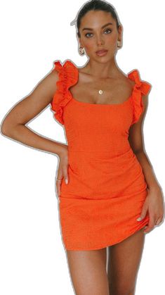 Hoco Inspo, Annie Dress, Embellished Fabric, Orange Mini Dress, Selfie Leslie, Yellow Bridesmaids, Hoco Dress, Dress Orange, Date Night Dresses