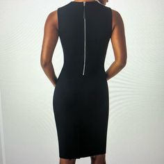 Spanx Sheath Dress Black With Tags Xs Affordable Black Sheath Dress, Fitted Sleeveless Black Sheath Dress, Black Sheath Midi Dress With Back Zipper, Black Elastane Bodycon Dress With Built-in Bra, Black Stretch Swim Dress With Built-in Bra, Pleats Dress, Fitted Sheath Dress, Ponte Dress, Black Slip Dress