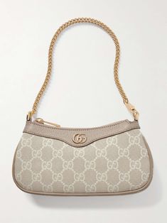 Shop GUCCI Ophidia leather-trimmed canvas-jacquard shoulder bag, Explore the latest GUCCI women's collection today on NET A PORTER Luxury Gucci Bags, Luxury Bags For Women, Gucci Ophidia Small Shoulder Bag, Luxury Bags Chanel, Cute Shoulder Bags Purses, Designer Hand Bags, Elegant Summer Bags, Designer Bags 2024, Cute Handbags Designer