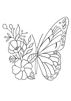 a butterfly with flowers on it's wings