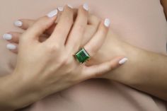 Fall in love with the elegance of this gold Emerald ring that will make a true statement. Thes lush sophistication of this square ring is a must-have in your jewelry repertoire. Stunning fashion jewelry or gift for mom, wife, or someone special in your life. ☛ 𝒜𝐵𝒞 - Add Engraving - https://etsy.me/2ZSRjhu ☛ Ring size - Select the size you would like from the drop down menu ♥ Gemstone Type - Emerald (Lab Created) ♥ Gemstone Size - 16x16mm ♥ Gemstone Cut - Faceted Square ♥ Metal Type (Main Phot Luxury Square Ring As A Gift, Luxury Square Rings For Gifts, Elegant Gold Square Cut Ring, Elegant Everyday Emerald Ring, Elegant Rectangular Gemstone Rings, Timeless Rectangular Emerald Ring As Gift, Elegant Square Cut Ring With Polished Finish, Square Elegant Rings For Formal Occasions, Elegant Square Gold Ring