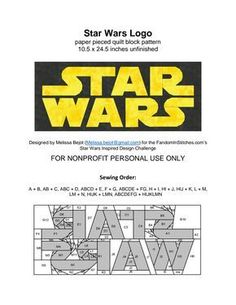 the star wars logo is shown in yellow and black, with words that read for non - profits personal use only