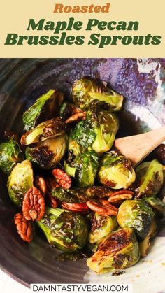 These candied Brussels sprouts are made with four main ingredients and will make anyone fall in love with this green veggie. Seasoned and then oven roasted to crispy and chewy perfection, then drizzled with a delicious maple balsamic glaze. Quick Easy Vegan Lunch, Side Dishes Vegan, Vegan Weeknight Meals, Appetizers Vegetable, Recipes Beans, Easy Vegan Recipes For Beginners, Easy Vegan Lunch