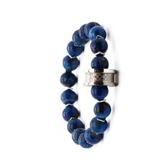 The Lapis Lazuli Amor Bracelet, a captivating and meaningful accessory that combines the rich blue hues of Lapis Lazuli stone beads with the sleekness of silver accents. This bracelet features 8mm Blue Lapis Lazuli stone beads, silver color Hematite stone spacers, and a special design steel Amor bead as the centerpiece. Lapis Lazuli stone is known for its powerful spiritual properties, promoting inner truth, self-awareness, and enlightenment. Each bead showcases its own unique patterns and golde Elegant Blue Bead Bracelet, Elegant Blue Beads Bracelet, Blue Lapis Lazuli Bracelets With Natural Stones, Blue Polished Beaded Bracelets For Healing, Blue Lapis Lazuli Gemstone Beaded Bracelet, Sapphire Lapis Lazuli Beaded Bracelet With Natural Stones, Natural Lapis Lazuli Bracelets, Elegant Turquoise Beaded Bracelets With Silver Beads, Elegant Turquoise Beaded Bracelet With Silver Beads