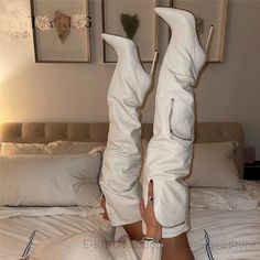 Size: 10.5 Shooting Modes, Unique Pockets, Glamorous Party, Thigh Boot, Pointed Toe Shoes, Long Boots, Cool Suits, Thigh High Boots, Black Booties