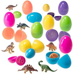 These surprised filled Easter eggs are an absolute must! Be it for Easter egg hunts, birthday parties and other occasions, they're 'EGG'cellent! No need to waste your time with filling the Eggs. These eggs are as convenient as they come they're pre-filled with a variety of adorable mini dinosaurs and mini dino egg stampers. Just scatter them on the field, hide them in some good places and watch the children's faces light up when they discover the sweet surprise in each egg they hunt! You get 12 Dino Egg Hunt, Dinosaur Lesson Plan, Dinosaur Easter Basket, Dinosaur Books For Kids, Filled Easter Eggs, Dino Christmas, Easter Dinosaur, Dinosaur Lesson, Homemade Easter Baskets