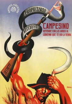 a poster on a wooden table that says campesino