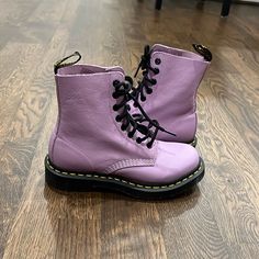 Gorgeous Dr Marteans Lavender Soft Leather Lace Up Boots Size 5 Brand New Purple Leather Boots With Round Toe, Purple Leather Ankle-high Boots, Purple Round Toe Boots For Spring, Purple Ankle Boots For Spring, Casual Purple Boots For Spring, Purple Leather Lace-up Boots, Purple Lace-up Leather Boots, Casual Purple Leather Boots, Purple Lace-up Boots For Spring