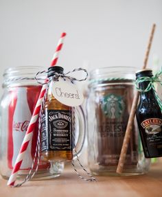 the instagram page for instagram com has three jars filled with drinks and candy canes