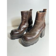 You Are Bidding On A Pair Of Spin Boots From Steve Madden, Dark Brown Distressed Leather, Size 9.5, Excellent Used Condition. 3.5" Chunky Heel, Square Toe, Inside Zip. All Sales Are Final So Please Email With Questions. Steve Madden Brown Boots, Chunky Platform Heeled Boots With Round Toe For Streetwear, Chunky Platform Heeled Boots For Streetwear With Round Toe, Chunky Platform Heeled Boots For Streetwear, Chunky High Heel Leather Boots, Leather Grunge Platform Boots With Round Toe, Grunge Leather Platform Boots With High Heel, Grunge Leather High Heel Platform Boots, Grunge High Heel Leather Platform Boots