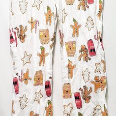 Pajama Bottom Pants. Gingerbread Man, House, Eggnog, Cookies Brand: Old Navy Occasion: Sleepwear Style: Bottoms Size: Xs Waist: 28 Inches Around (71 Cm) Inseam: 31 Inches (79 Cm) Length: 39 Inches (99 Cm) Cuff: 16 Inches Around (40.5 Cm) Rise: 9 Inches (23 Cm) Material: 100% Cotton Color: White, Brown, Red Country Made In: India Condition: New White Christmas Pajama Party Sleepwear, White Christmas Sleepwear For Pajama Party, Cozy White Sleepwear For Holiday, Christmas Holiday Long Pants Sleepwear, Christmas Holiday Sleepwear With Long Pants, Christmas Cotton Sleep Pants, White Bottoms For Christmas Holiday, Christmas Pajama Party Sleepwear Long Pants, Cozy White Sleep Pants