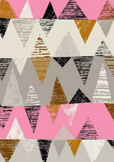 a pink, brown and white pattern with mountains on the top is featured in this image