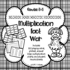 Are you looking for a fun game to motivate your students to practice their multiplication facts and participate in some healthy competition with their classmates? This classic multiplication War card game will be just the activity!     This resource includes 162 playing cards, multiplication charts, pretests, answer keys, and a student progress checklist. The cards are for factors 0-12. For students working on factors 0-9 just remove the cards for factors 10-12. For students that have already ma Games For Multiplication Facts, Fourth Grade Writing, Healthy Competition, Math Lab, Warm Up Games, Multiplication Practice, Math Graphic Organizers, Math Centers Middle School, Upper Elementary Math