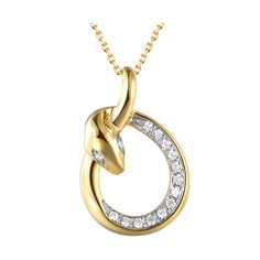 14Kt Yellow Gold Diamond 1/8Ctw PendantMetal : 14k Yellow GoldStone Shape :RoundStone Quantity :15Stone Weight :0.12 ctw Snake Jewellery, Hand Necklace, Gold Diamond, Yellow Gold, Gems, Bracelet, Stone