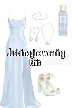 Pretty Aesthetic Dresses, It Girl Prom Dresses, Blue And White Aesthetic Outfit, Aesthetic Blue Dress, Blue Dress Aesthetic, Blue Aesthetic Outfit, Blue Wishlist, Prom Dance Dresses, Relatable Aesthetic