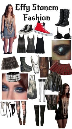 #effystonem #skinsuk Black Tomie, Dirtbag Outfits, Euphoric Makeup, Thirteen Outfits, Rockstar Girl, Coquette Winter, 2000s Punk, Trashy Outfits