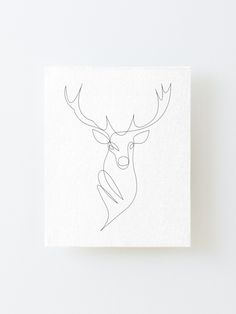 a drawing of a deer's head on a white background