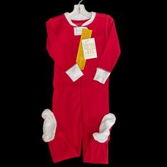 The Beaufort Bonnet Company Has Created A Classic Piece For Every Child's Pajama Collection! Your Little Ones Will Adore This Knox's Night Night Footed Pajama Featuring Rudolph Red Paired With Worth Avenue White! -100% Pima Cotton Knit Red Onesie For Winter Loungewear, Red Winter Onesie For Loungewear, Red Long Sleeve Onesie For Loungewear, Red Long Sleeve Onesie For Playwear, Red Winter Onesie For Sleep, Red Cotton Sleepwear With Cartoon Print, Playful Red Sleepwear Sets, Red Long Sleeve Cotton Onesie, Red Cotton Long Sleeve Onesie