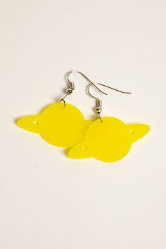 Content + Care - 1 set of earrings - Imported Saturn Earrings, Accessories Jewelry Earrings, Vintage Apparel, Vintage Outfits, Jewelry Accessories, Jewelry Earrings, Yellow