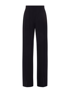 The Nova is your new go-to wide-leg trouser. Sharp front pleats offset the volume with a tailored crispness. The oversized cut creates a beautiful flow and movement. An invisible side zip keeps the silhouette smooth and ultra polished. This classic is the black pant you’ll pair with anything and everything. | L'AGENCE Nova Pleated Wide-Leg Pants In Black Chic Black Wide Leg Pants With Pressed Crease, Chic Wide Leg Pants With Pressed Crease For Evening, Tailored Pleated Wide Leg Pants, Evening Pants With Pressed Crease Wide Leg, Wide Leg Pants With Pressed Crease For Evening, Modern Wide Leg Pants With Pressed Crease, Evening Wide Leg Pants With Pressed Crease, Pleated High-waisted Wide Leg Pants For Evening, Evening High-waisted Wide Leg Pants With Pressed Crease