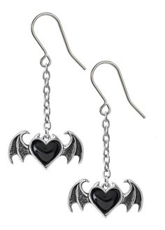 Blacksoul Droppers Black Metal Emo Earrings, Black Pierced Emo Earrings, Black Emo Earrings For Gift, Emo Style Metal Dangle Jewelry, Black Gothic Stainless Steel Earrings, Emo Metal Earrings For Gift, Emo Style Metal Earrings For Gift, Emo Dangle Metal Jewelry, Emo Style Heart-shaped Metal Jewelry