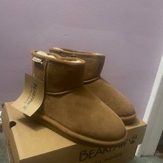 Never Worn These Shoes Before. Tags Still On And Everything! Super Fuzzy And Cute. Perfect For Cold Season Coming Up! Can Be For Any Ages Bear Paw Shoes, Paw Shoes, Mini Boots, Bear Paw, Shearling Boots, Sheepskin Boots, Bear Paws, Bearpaw Boots, Pink Suede