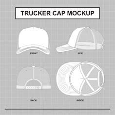 This is a Vector Template/Mockup for Trucker Cap.  What is Vector Image? Vector Image is an artwork made up of points, lines, and curves, rather than solid colored square pixels. It means no matter how much you resize it, it will remain smooth and crisp, it will never blur. Vector Image can not be open if you don't have the software to open them (such as Adobe Illustrator, Corel Draw, etc.). It will failed to open if you use the wrong software such as Adobe Photoshop (it will converted to pixelated bitmap file thus you will no longer be able to edit it). There are several Vector Files that you will get in the downloaded files. You can freely edit, resize and change the color of the file in the corresponding Software such as Adobe Illustrator, Corel Draw, etc. Using Procreate or Canva? Don' Trucker Cap Mockup, Trucker Hat Drawing, Graphic T Shirt Design Ideas, Clothing Design Template, Clothing Mockup Templates, Clothing Brand Ideas Graphics, Trucker Hat Template, Clothing Brand Mockup, Trucker Hat Mockup