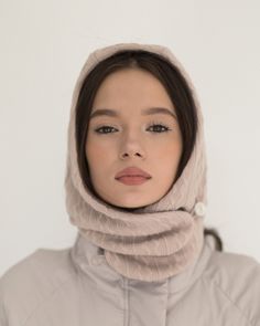 This women's scarf with a hood is made of pure cotton and has a fleece lining, so it will warm you and protect you from the cold winter wind.👌 This hat is so cozy, soft and warm, it is very comfortable to use because it goes as hat and neck warmer together. There are different colors, so you can choose exactly what will fit to your style. SEND AS GIFT: ❤️ If you need gift box, congratulatory message and express shipping, you can choose it all during checkout the order in the cart. (You can type