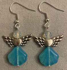 Diy Pumpkins Crafts, Crystal Fairy, Blue Shell, Angel Earrings, Making Earrings, Ear Candy, Fairy Angel, Cute Charms, Czech Beads