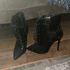 Wetkiss Size 9 Casual Heels For Night Out In Fall, Casual Heels For A Night Out In Fall, Black Heels For Fall Date Night, Casual Fitted Heels For Night Out, Casual Pointed Toe Heels For Night Out, Granny Boots, Tall Brown Boots, Black High Boots, Vintage Cowboy Boots