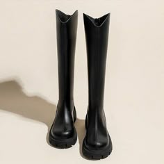 Vanessas Woman Knee High Boots Ladies New Fashion Long Boots Black Long Boots, Thrift Inspiration, Long Black Boots, Shoe Image, Womens Sandals Wedges, Shoes Socks, Womens Knee High Boots, Long Boots, Womens Wedges