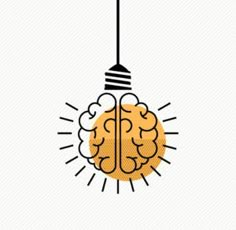 a light bulb with a brain inside it