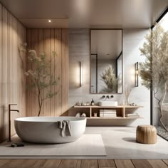 a large white bath tub sitting inside of a bathroom