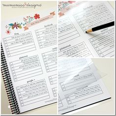 the printable checklist is on top of a notebook