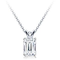 This diamond solitaire pendant is prong set with a emerald-cut 1/3ct, 1/2ct, 3/4ct, or 1ct diamond. The diamond is H/I in color, and SI in clarity. Please select your desired carat weight below. Other color, clarities, and mounting styles are available. Please call for details. Anniversary Solitaire Necklace With Emerald Cut In Prong Setting, Anniversary Emerald Cut Solitaire Necklace With Prong Setting, Emerald Cut Solitaire Necklace With Prong Setting For Anniversary, Emerald Cut Solitaire Necklace For Anniversary With Prong Setting, Emerald Cut Solitaire Diamond Necklace For Anniversary, Classic Solitaire Necklace With Radiant Cut In Prong Setting, Fine Jewelry Emerald Cut Solitaire Necklace With Prong Setting, Classic Solitaire Necklace With Baguette Cut, Fine Jewelry Emerald Cut Diamond Necklace With Prong Setting