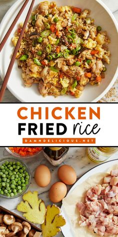 Need a quick weeknight dinner? This recipe using leftover rice is an easy homemade meal! Complete with eggs and vegetables, this is the BEST chicken fried rice. The whole family will love it! Best Chicken Fried Rice, Homemade Chicken Fried Rice, Easy Chicken Fried Rice, Eggs And Vegetables, Chicken Fried Rice Easy, Chicken Fried Rice Recipe, Delicious Meal Prep, Leftover Rice, Chicken Fried Rice