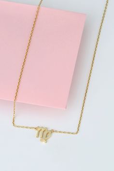 "14k Solid Gold Zodiac Virgo Pendant Necklace, Dainty Initial Zodiac Sign Necklace, Astrology Jewelry Birth Sign Necklace is a Great Birthday Gift Virgo is the sign of idealism and purity. You are compassionate nurturing and extremely tender-hearted. You are determined to stand up for justice and are always a champion for the mistreated. Our zodiac necklaces make the most perfect gift for so many occasions, weddings, birthdays or as the perfect staple in your own jewelry collection. It's a meani Gold Zodiac Sign Fine Jewelry Necklace, Zodiac Sign Necklace Fine Jewelry Gift, Zodiac Sign Fine Jewelry Necklace Gift, Fine Jewelry Zodiac Sign Necklace As Gift, Fine Jewelry Zodiac Sign Necklace For Gift, Silver 14k Gold Necklaces With Zodiac Sign, 14k Gold Silver Necklace With Zodiac Sign, Silver 14k Gold Necklace With Zodiac Sign, Gold Zodiac Sign Fine Jewelry