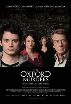 the oxford murders movie poster with an older man and two younger men looking at each other