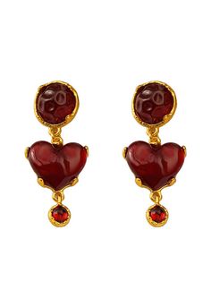 Zodiac Halloween, Retro Stage, Heart Resin, Red Heart Earrings, Heart Earrings, Wine Red, Vintage Earrings, Red Heart, Statement Earrings