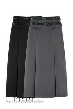 Fisdy - Falda larga de talle alto en gris de inspiración otoñal, que desprende un aire sofisticado a la par que moderno High Waist Long Skirt, Fall Feels, Mid Length Skirts, Color Fabric, Autumn Inspiration, Types Of Skirts, Skirt Length, Long Skirt, Western Fashion