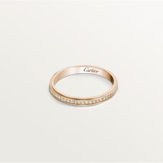 Cartier - Cartier d'Amour wedding band - Ring Woman Pink gold/Diamond - Cartier d'Amour wedding band, rose gold (750/1000), set with 56 brilliant-cut diamonds totaling 0.15 carat. Width: 2.3 mm (for size 52). Please note that the carat weight, number of stones and product dimensions will vary based on the size of the creation you order. For detailed information please contact us. Wedding Band Cartier, Band Rings Women, Rose Gold Diamonds, Gold Set, Brilliant Cut Diamond, 18k Rose Gold, Pink Gold, Wedding Ring Bands, Band Ring