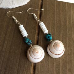 Bohemian Dangle Earrings For Beach, Handmade Beachy Earrings For Beach Season, Handmade Ocean-inspired Earrings For Beach Season, Handmade Bohemian Shell Earrings, Bohemian Beach Shell Earrings For Pierced Ears, Bohemian Shell Earrings For Jewelry Making, Handmade Ocean-inspired Earrings For Beach, Bohemian Beach Shell Earrings, Bohemian Ear Wire Jewelry For Beach