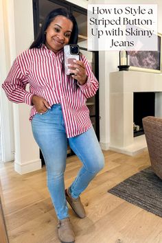 Stripes and skinny jeans, what’s not to love? 😍 This look is super versatile and perfect for an easy day out. Tap to shop this timeless combo! Easy Day, Everyday Look